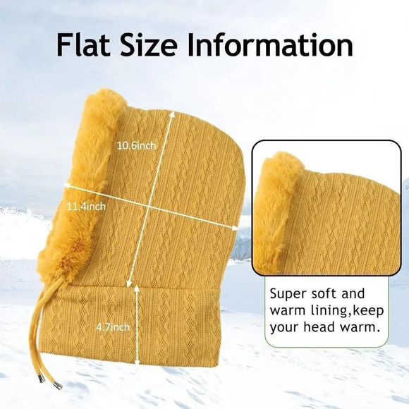 Winter Balaclava Hats Women Warm Thick Fluff Beanie Adult Neck Face Cover Cap - Picture 7 of 7